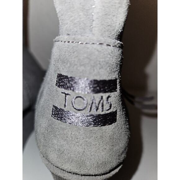 NEW! TOMS Desert Wedge High Grey Suede Women's Size 10 Ankle Boots Zipper Side - Picture 3 of 14